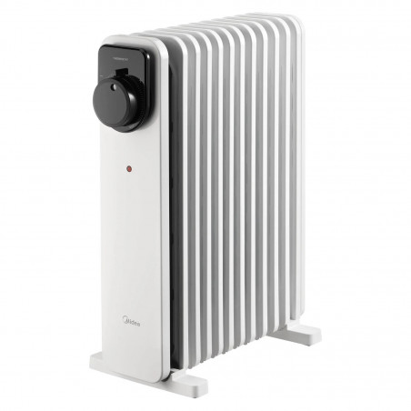 Θερμαντικό σώμα με λάδι Midea MHO2311MCPW, 2300 W, 20 м2, 11 πτερύγια, 3 βαθμίδες, χειροκίνητος θερμοστάτης, χρονοδιακόπτης, λευκό