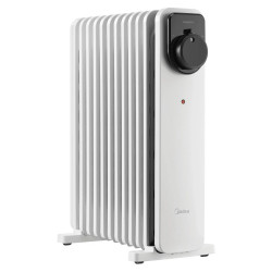 Θερμαντικό σώμα με λάδι Midea MHO2311MCPW, 2300 W, 20 м2, 11 πτερύγια, 3 βαθμίδες, χειροκίνητος θερμοστάτης, χρονοδιακόπτης, λευκό