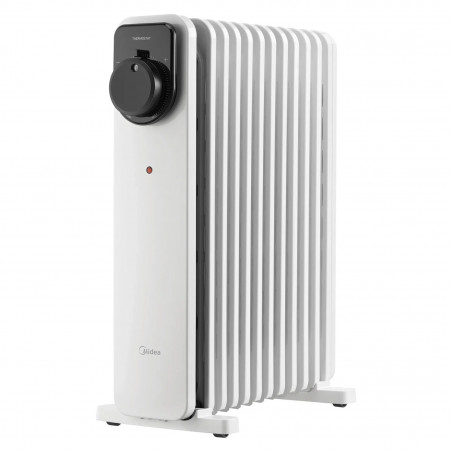 Θερμαντικό σώμα με λάδι Midea MHO2311MCPW, 2300 W, 20 м2, 11 πτερύγια, 3 βαθμίδες, χειροκίνητος θερμοστάτης, χρονοδιακόπτης, λευκό