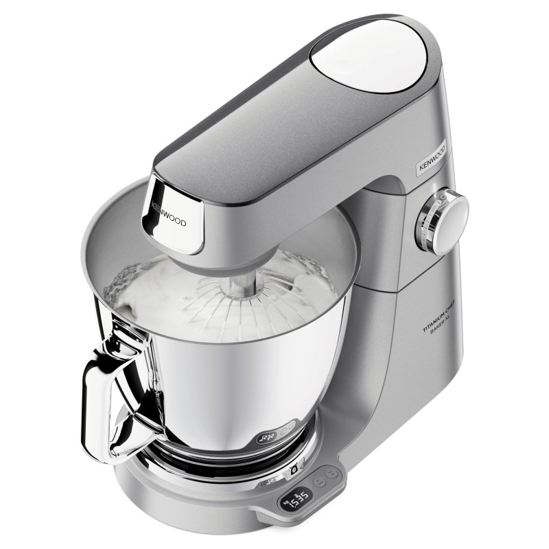 Μίξερ Kenwood Chef Baker XL KVL85.004SI, 1200 W, 2 δοχεία 5/7 λίτρα, Ηλεκτρονικός έλεγχος, Λειτουργία Pulse, EasyWeigh™, Ασημί