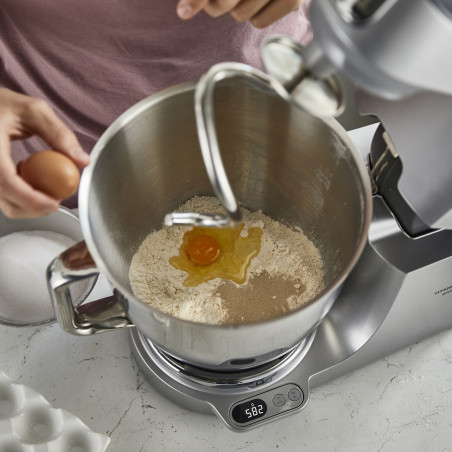 Μίξερ Kenwood Chef Baker XL KVL85.004SI, 1200 W, 2 δοχεία 5/7 λίτρα, Ηλεκτρονικός έλεγχος, Λειτουργία Pulse, EasyWeigh™, Ασημί
