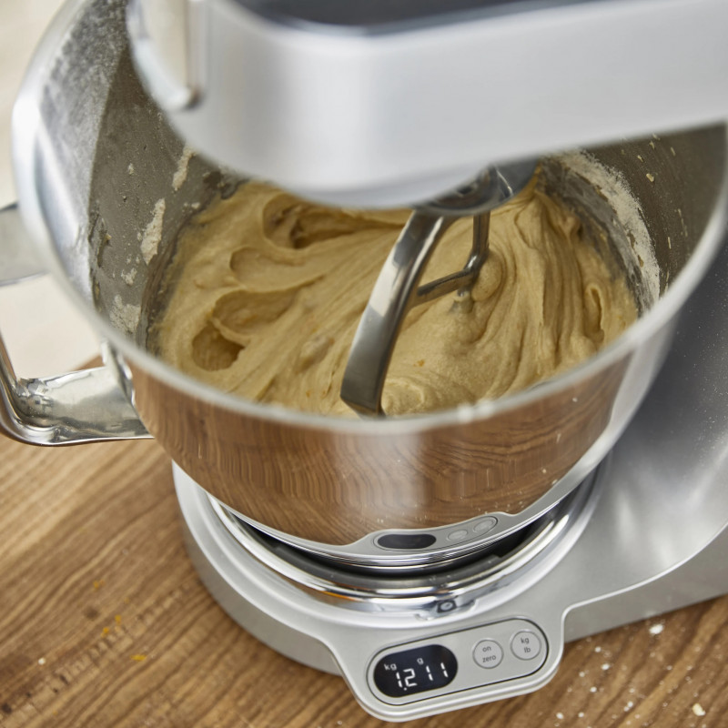 Μίξερ Kenwood Chef Baker XL KVL85.004SI, 1200 W, 2 δοχεία 5/7 λίτρα, Ηλεκτρονικός έλεγχος, Λειτουργία Pulse, EasyWeigh™, Ασημί