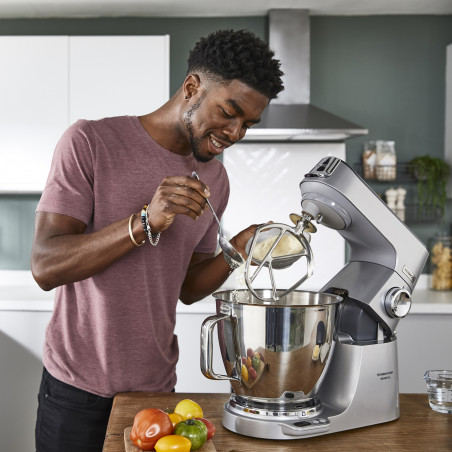 Μίξερ Kenwood Chef Baker XL KVL85.004SI, 1200 W, 2 δοχεία 5/7 λίτρα, Ηλεκτρονικός έλεγχος, Λειτουργία Pulse, EasyWeigh™, Ασημί