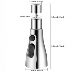 Ακροφύσιο για μίξερ Rosberg R57101B, 14,9 εκ., Περιστροφή 360 μοιρών, Ασημί