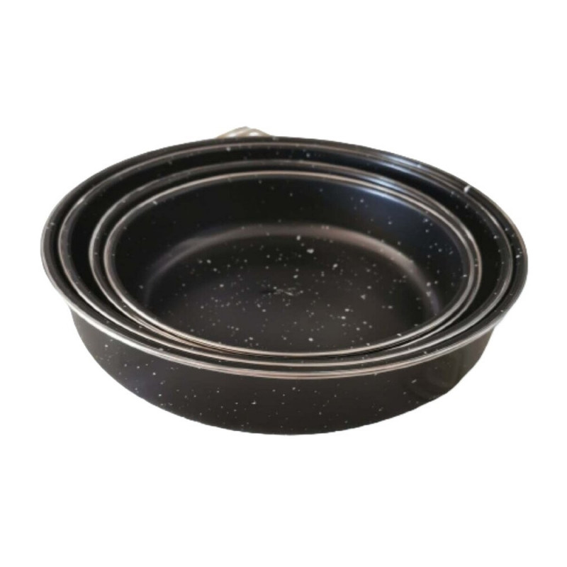 Σετ 4 ταψιών Rosberg R51222MR, 24/26/30/32 εκ., Αντικολλητική επίστρωση σε μάρμαρο, Χωρίς PFOA, Μαύρο