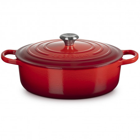 Χυτοσίδηρο ταψί-ροστέρ Le Creuset 21179300602430, 30 εκ., 6,2 λ., Καπάκι που κλείνει αεροστεγώς για τη διατήρηση των αρωμάτων, Φούρνος έως 260 °C, Επαγωγή, Κόκκινο