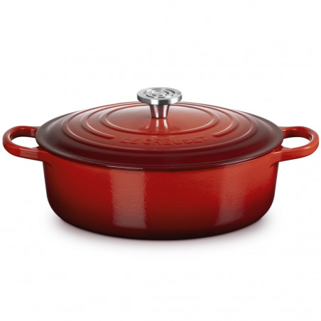 Χυτοσίδηρο ταψί-ροστέρ Le Creuset 21179300602430, 30 εκ., 6,2 λ., Καπάκι που κλείνει αεροστεγώς για τη διατήρηση των αρωμάτων, Φούρνος έως 260 °C, Επαγωγή, Κόκκινο