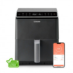 Φριτέζα θερμού αέρα Cosori Dual Blaze Pro CAF-P681S, 1700 W, 6,4 λίτρα, 12 προγράμματα, 360 ThermoIQ, Διπλοί θερμαντήρες, Κεραμική επίστρωση χωρίς PFAS, Μαύρο