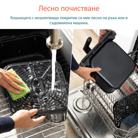 Φριτέζα θερμού αέρα Cosori Dual Blaze Pro CAF-P681S, 1700 W, 6,4 λίτρα, 12 προγράμματα, 360 ThermoIQ, Διπλοί θερμαντήρες, Κεραμική επίστρωση χωρίς PFAS, Μαύρο