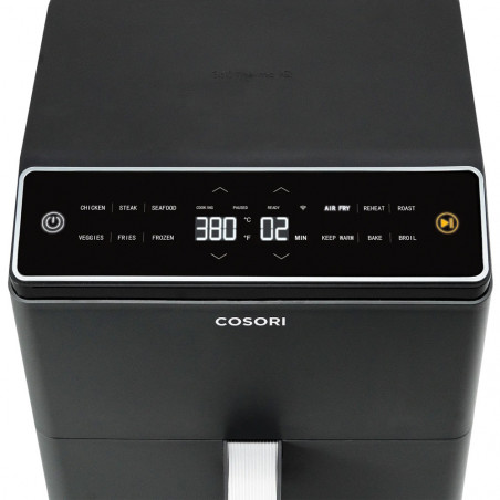 Φριτέζα θερμού αέρα Cosori Dual Blaze Pro CAF-P681S, 1700 W, 6,4 λίτρα, 12 προγράμματα, 360 ThermoIQ, Διπλοί θερμαντήρες, Κεραμική επίστρωση χωρίς PFAS, Μαύρο