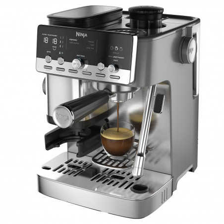 Αυτόματη καφετιέρα 2 σε 1 Ninja Luxe Café Mini ES352EU, 1650 W, 9 bar, 250 γρ., 1,3 λ., Barista Assist, 3 ρυθμίσεις αφρού, 6 είδη εσπρέσο, ανοξείδωτο