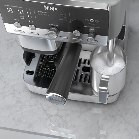 Αυτόματη καφετιέρα 2 σε 1 Ninja Luxe Café Mini ES352EU, 1650 W, 9 bar, 250 γρ., 1,3 λ., Barista Assist, 3 ρυθμίσεις αφρού, 6 είδη εσπρέσο, ανοξείδωτο