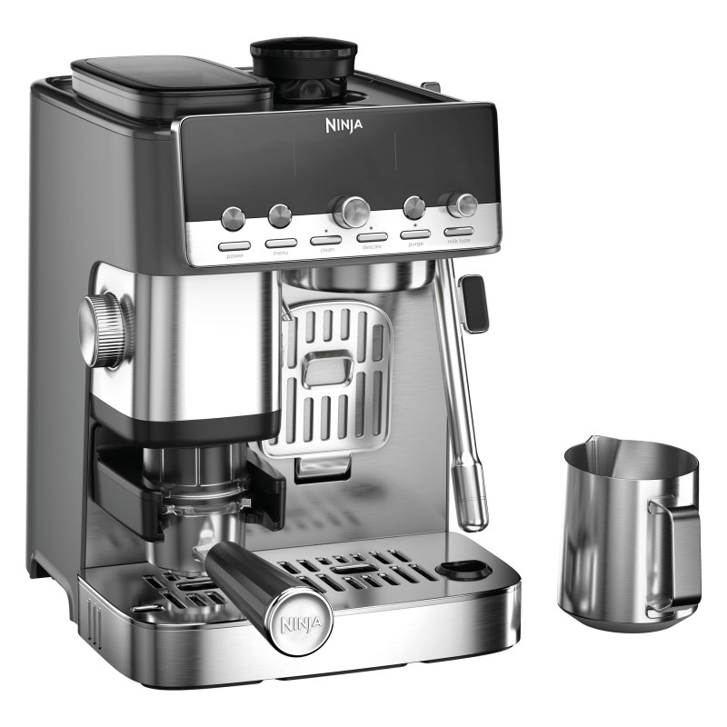 Αυτόματη καφετιέρα 2 σε 1 Ninja Luxe Café Mini ES352EU, 1650 W, 9 bar, 250 γρ., 1,3 λ., Barista Assist, 3 ρυθμίσεις αφρού, 6 είδη εσπρέσο, ανοξείδωτο