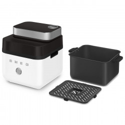 Φριτέζα θερμού αέρα Smeg Collezione AFC01WHMAU, 1450 W, 7,3 λίτρα, 40-200 °C, 7 προγράμματα, Διπλή λειτουργία, Έλεγχος μέσω οθόνης αφής, Χρονοδιακόπτης, LED, Λευκό