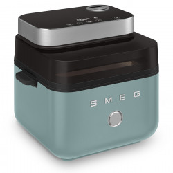Φριτέζα θερμού αέρα Smeg Collezione AFC01EGMAU, 1450 W, 7,3 λίτρα, 40-200 °C, 7 προγράμματα, Διπλή λειτουργία, Έλεγχος μέσω οθόνης αφής, Χρονοδιακόπτης, LED, Πράσινο