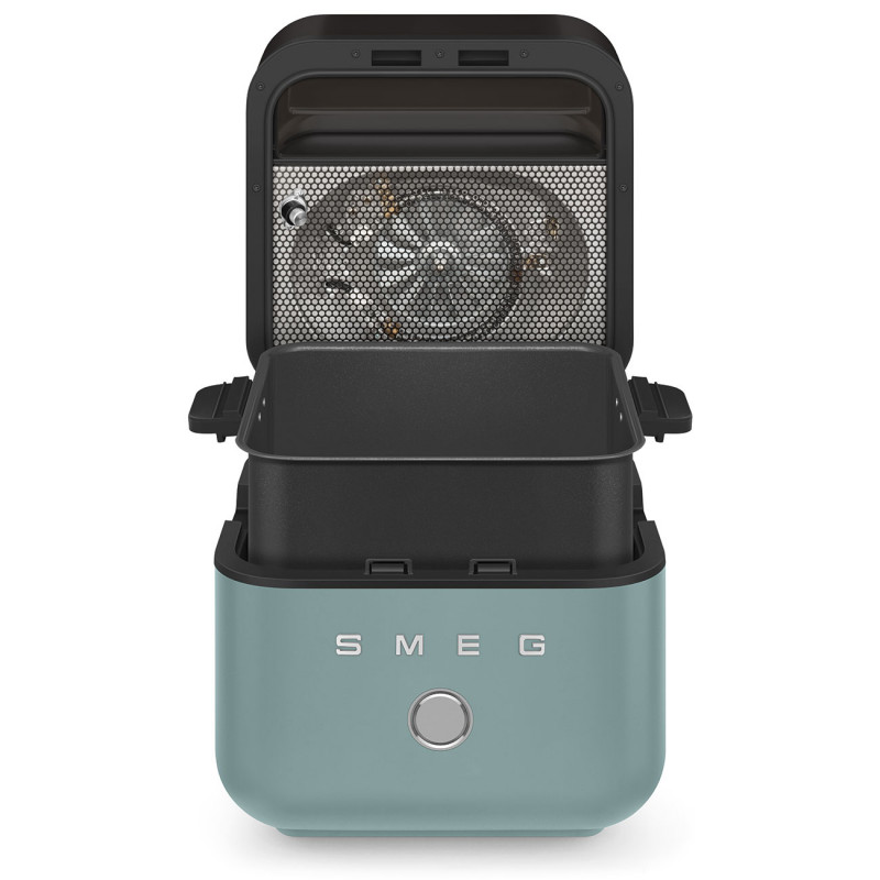 Φριτέζα θερμού αέρα Smeg Collezione AFC01EGMAU, 1450 W, 7,3 λίτρα, 40-200 °C, 7 προγράμματα, Διπλή λειτουργία, Έλεγχος μέσω οθόνης αφής, Χρονοδιακόπτης, LED, Πράσινο
