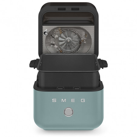 Φριτέζα θερμού αέρα Smeg Collezione AFC01EGMAU, 1450 W, 7,3 λίτρα, 40-200 °C, 7 προγράμματα, Διπλή λειτουργία, Έλεγχος μέσω οθόνης αφής, Χρονοδιακόπτης, LED, Πράσινο