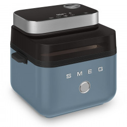 Φριτέζα θερμού αέρα Smeg Collezione AFC01SBMAU, 1450 W, 7,3 λίτρα, 40-200 °C, 7 προγράμματα, Διπλή λειτουργία, Έλεγχος μέσω οθόνης αφής, Χρονοδιακόπτης, LED, Μπλε