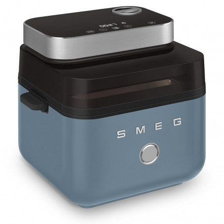 Φριτέζα θερμού αέρα Smeg Collezione AFC01SBMAU, 1450 W, 7,3 λίτρα, 40-200 °C, 7 προγράμματα, Διπλή λειτουργία, Έλεγχος μέσω οθόνης αφής, Χρονοδιακόπτης, LED, Μπλε