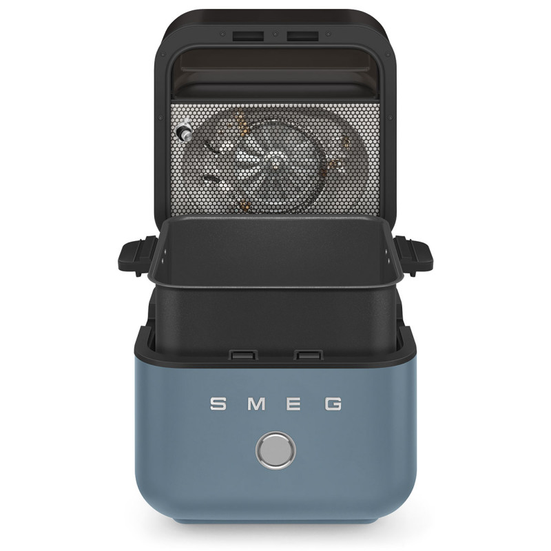 Φριτέζα θερμού αέρα Smeg Collezione AFC01SBMAU, 1450 W, 7,3 λίτρα, 40-200 °C, 7 προγράμματα, Διπλή λειτουργία, Έλεγχος μέσω οθόνης αφής, Χρονοδιακόπτης, LED, Μπλε