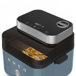 Φριτέζα θερμού αέρα Smeg Collezione AFC01SBMAU, 1450 W, 7,3 λίτρα, 40-200 °C, 7 προγράμματα, Διπλή λειτουργία, Έλεγχος μέσω οθόνης αφής, Χρονοδιακόπτης, LED, Μπλε