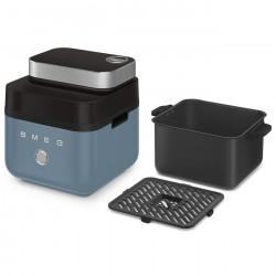 Φριτέζα θερμού αέρα Smeg Collezione AFC01SBMAU, 1450 W, 7,3 λίτρα, 40-200 °C, 7 προγράμματα, Διπλή λειτουργία, Έλεγχος μέσω οθόνης αφής, Χρονοδιακόπτης, LED, Μπλε