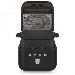 Φριτέζα θερμού αέρα Smeg Collezione AFC01BLMAU, 1450 W, 7,3 λ, 40-200 °C, 7 προγράμματα, Διπλή λειτουργία, Έλεγχος μέσω οθόνης αφής, Χρονοδιακόπτης, LED, Μαύρο