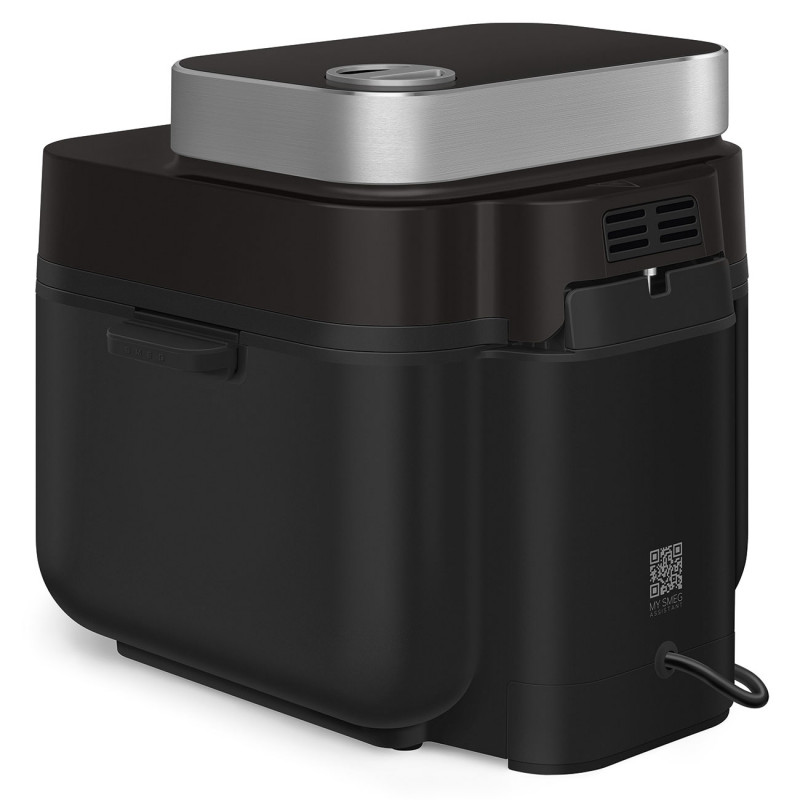 Φριτέζα θερμού αέρα Smeg Collezione AFC01BLMAU, 1450 W, 7,3 λ, 40-200 °C, 7 προγράμματα, Διπλή λειτουργία, Έλεγχος μέσω οθόνης αφής, Χρονοδιακόπτης, LED, Μαύρο