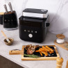 Φριτέζα θερμού αέρα Smeg Collezione AFC01BLMAU, 1450 W, 7,3 λ, 40-200 °C, 7 προγράμματα, Διπλή λειτουργία, Έλεγχος μέσω οθόνης αφής, Χρονοδιακόπτης, LED, Μαύρο