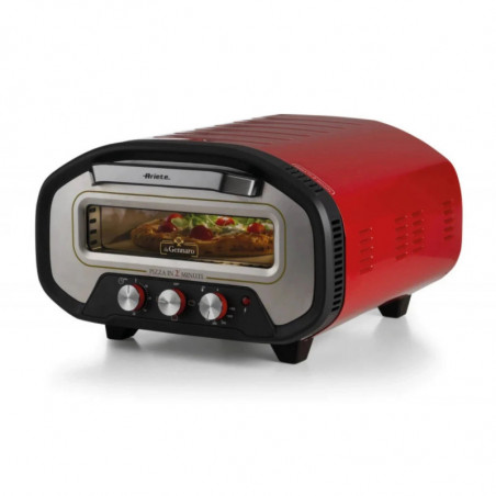 Ηλεκτρικός φούρνος για πίτσα Ariete Da Gennaro 3901/00, 2200 W, 430 °C, 3 λειτουργίες, πέτρινη πλάκα, χρονοδιακόπτης, κόκκινος