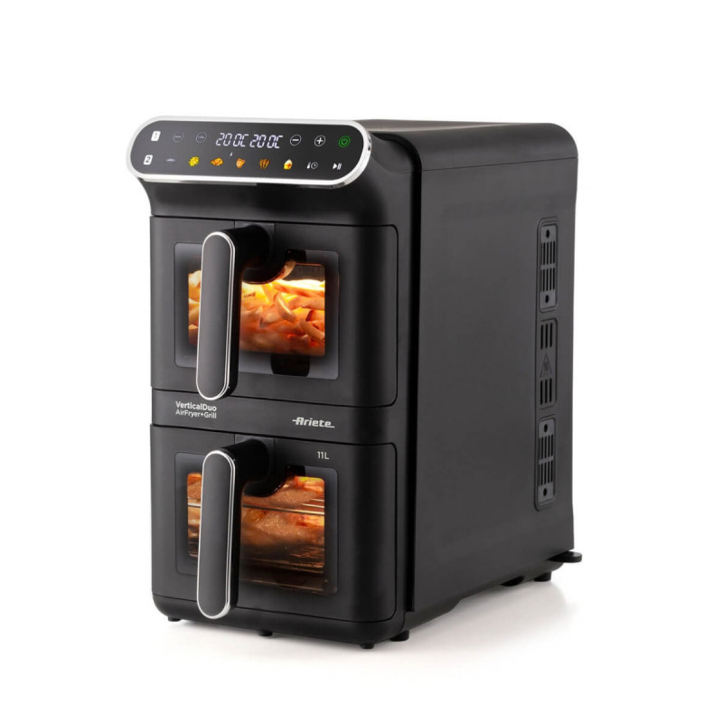 Φριτέζα θερμού αέρα Ariete 4640/00, 2460 W, 11 λίτρα, 2 καλάθια, 6 προγράμματα, οθόνη αφής, μαύρο
