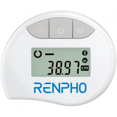 Έξυπνη μεζούρα RENPHO BMF01 PEU-RF-BMF01-WH, 150 εκ., οθόνη LCD, Bluetooth, Λευκό