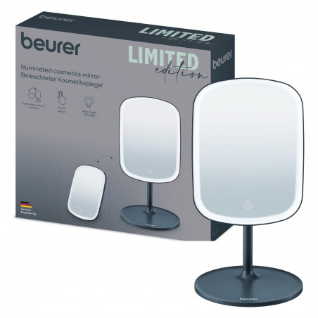 Καθρέφτης ομορφιάς Beurer BF BS 47 LЕ, 21 εκ., Αυτονομία 3 ώρες, 33 LED, Ομαλή ρύθμιση της φωτεινότητας, USB-C, Σκούρο γκρι