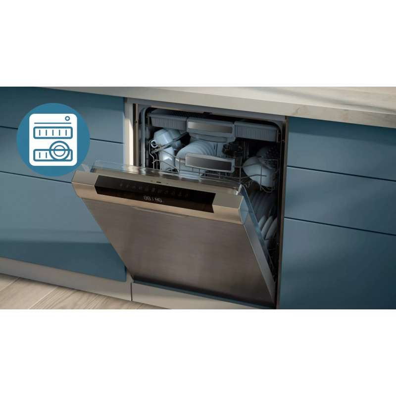 Διπλή φριτέζα θερμού αέρα Philips NA351/00, 2750 W, 6+3 λίτρα, 80-200 °C, 1,5 κιλά, 8 προγράμματα, οθόνη αφής, αντιγραφή και συγχρονισμός, Μαύρο/Ασημί