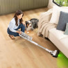 Κάθετη ηλεκτρική σκούπα Levoit VortexIQ LSV-V221-VEU, 210 W, 0,85 λ, 50 λεπτά, 3 επίπεδα ισχύος, Πράσινο φως στη βούρτσα NeoSight™, Φίλτρο HEPA 5 επιπέδων, Κεφαλή 180°, Λευκό/ασημί