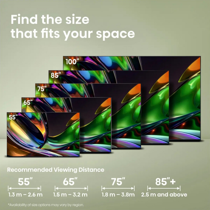 Τηλεόραση Hisense 55UR8S, 4K UltraHD 3840 x 2160, 55", Κατηγορία E, Mini-LED, 180 Hz, Αντιθαμβωτική επίστρωση, Hi-View AI Engine RGB, VIDAA, Μαύρο