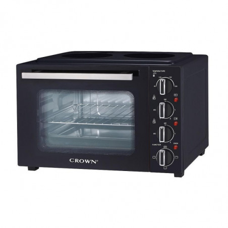 Μικρή κουζίνα Crown CMO-352CER, 1500 W, 35 λίτρα, 2 εστίες, 90-230 °C, μαύρο