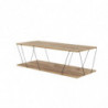 Τραπεζάκι σαλονιού Kalune Design 854KLN2808, 120х50 cm, 2 επίπεδα, Επίστρωση μελαμίνης/Μέταλλο, Καφέ/Μαύρο