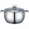 Κατσαρόλα Voltz V51210G18, 18 εκ., 2,7 λίτρα, Πάτος πολλαπλών στρώσεων, Επαγωγή, Ανοξείδωτο ατσάλι