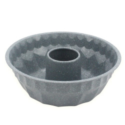 Φόρμα για κέικ Voltz V51223GE, 26,5x9,5 εκ., Μαρμάρινη επίστρωση, Ανθρακούχος χάλυβας, Γκρι