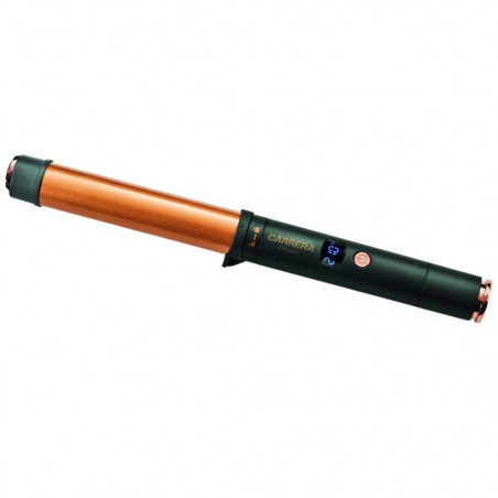 Carrera Classic σετ ισιωτήρα μαλλιών και σίδερο μπούκλας 21291112, 40/55W, Γρήγορη ρύθμιση, 6 θερμοκρασίες, 3 κώνοι, οθόνη LED, μαύρο/καφέ